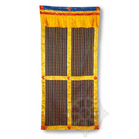 Original rideau de porte bhoutanais jaune (Coton, H. 195cm x l. 95cm)