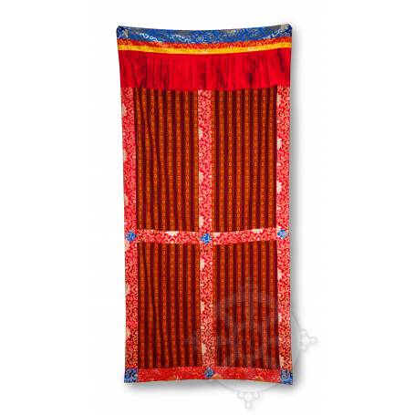 Original rideau de porte bhoutanais rouge (Coton, H. 195cm x l. 95cm)