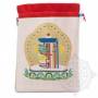 Grande pochette multi-fonctions saumon brodée kalachakra en soie (L. 19,5 x l. 10cm)