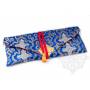 Porte-texte en belle soie bleu au motif Floral (L. 32 x l. 14 x H. 2cm)