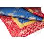 Nappe de qualité sup. en brocart de soie bleu floral (1 x 1 m)