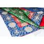 Nappe de qualité sup. en brocart de soie vert floral (1 x 1 m)