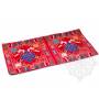 Chemin de table en brocart de soie rouge - noeud de l'infini (L. 45 x l. 23,5 cm)