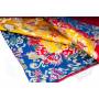 Exceptionnel! Nappe jaune symbôles auspicieux de très haute qualité en brocart de soie (1 x 1 m)