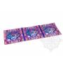 Chemin de table en brocart de soie bleu - double dorjé (L. 70 x l. 23,5 cm)