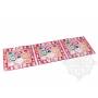 Chemin de table en brocart de soie blanc - double dorjé (L. 70 x l. 23,5 cm)