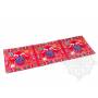 Chemin de table en brocart de soie rouge - noeud de l'infini (L. 70 x l. 23,5 cm)