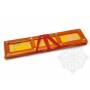 Grand porte-textes en tissus jaune floral(armature bambou, L. 42 x l. 12 x H. 10cm)
