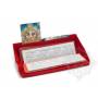 Grand porte-textes en tissus jaune floral(armature bambou, L. 42 x l. 12 x H. 10cm)
