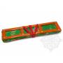 Grand porte-textes en tissus vert  floral(armature bambou, L. 42 x l. 12 x H. 10cm)