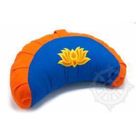 Coussins 1/2 ZAFU ou FUZEN  (H. 15 x l. 26 x L. 40 cm, Orange lotus bleu)