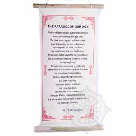 Rouleaux - Citations du Dalai Lama THE PARADOX OF OUR AGE en Papier lokta