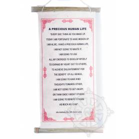 Rouleaux - Citations du Dalai Lama THE PRECIOUS HUMAN LIFE en Papier lokta