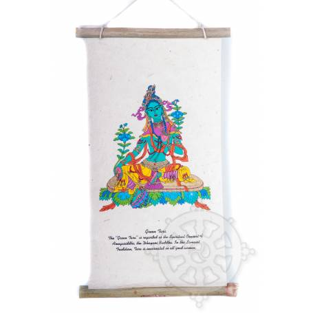 Rouleaux - Divinités bouddhiques TARA VERTE  en Papier lokta