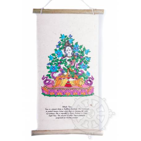 Rouleaux - Divinités bouddhiques TARA BLANCHE en Papier lokta
