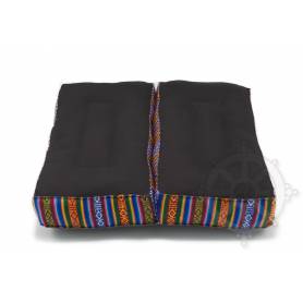 Coussins CARRÉS PLIABLES  (Déplié: 47 x 47 cm, Noir)