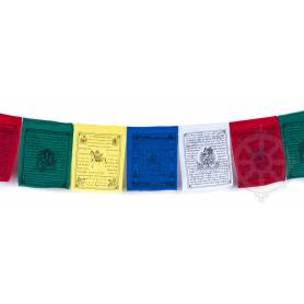Drapeaux tibétains de prières LUNGTA-Déités - Taille S - Coton haute qualité(Unité: 20x15cm, L. 1,75m) - Art du Népal
