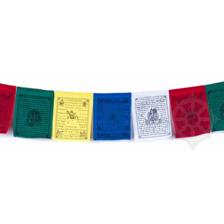 Tibetische Gebetsfahnen LUNGTA-Gottheiten - Größe S - Hochwertige Baumwolle (Einheit: 20x15cm, L. 1,75m) - Kunst aus Nepal