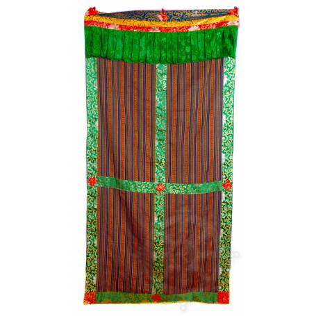 Original bhutanischer Türvorhang grün (Baumwolle, H. 185cm x B. 95cm) 