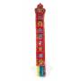 Wall banner - AUSPICIOUS SYMBOLS - Red embroidered silk brocade (H. 66cm x W. 9,5cm) 