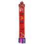 Bandera de pared - OM MANI PADME HUM - Brocado de seda roja bordada (H. 72cm x W. 11cm) 