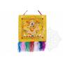 Wall banner - DRAGON - Yellow embroidered silk brocade (H. 32cm x W. 32cm) 