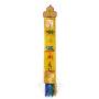 Bannière murale - OM MANI PADME HUM - Brocart de soie brodé Jaune (H. 72cm x l. 11cm) 