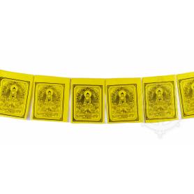 Drapeaux à prières BOUDDHA SHAKYAMUNI - Taille S - Coton haute qualité(Unité: 15x20cm, L. 1,75m) 