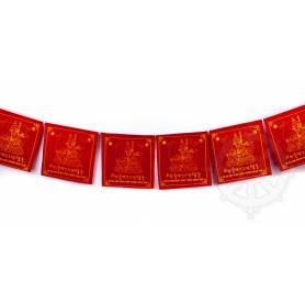Drapeaux à prières GOUROU RINPOTCHE - Taille M - Coton haute qualité(Unité: 20x20cm, L. 2,25m) 