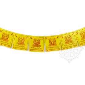 Drapeaux à prières BOUDDHA SHAKYAMUNI - Taille M - Coton haute qualité(Unité: 20x20cm, L. 2,25m) 