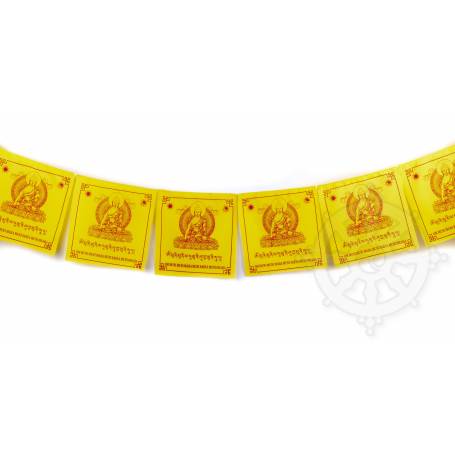 Drapeaux à prières BOUDDHA SHAKYAMUNI - Taille M - Coton haute qualité(Unité: 20x20cm, L. 2,25m) 