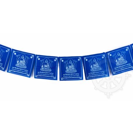Prayer flags SANGYE MENLA/BUDDHA OF THE MEDICINE - Size M - High quality cotton (Unit: 20x20cm, L. 2,25m) 