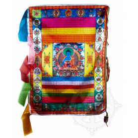 Drapeau à prières vertical SANGYE MENLA/BOUDDHA DE LA MÉDECINE - Soie (70x95cm) 