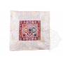 White silk brocade standing cushion cover - double dorjé (42,5 x 42,5 cm) 
