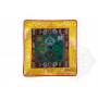 High quality tablecloth in green silk brocade double dorje (L. 32 x W. 32 cm) 