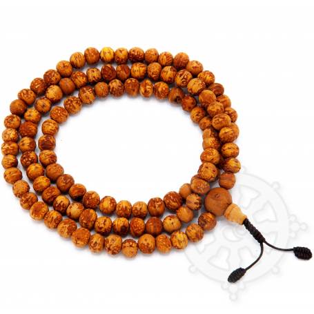 Mala mit 108 Perlen aus Bodhi-Samen (Rakshasamen - 8mm)