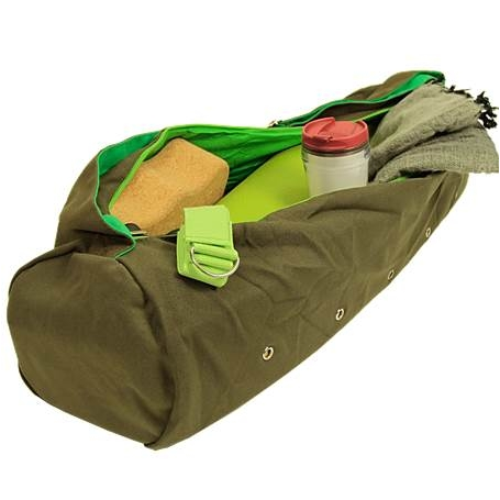 Sac de Yoga en toile vert — 70×21 cm
