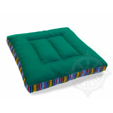 Cojín de meditación CUADRADO (45 cm x 45 cm x 8 cm, Verde)