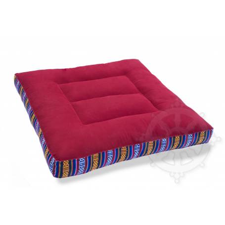 Coussin de méditation CARRÉ (45 cm x 45 cm x 8 cm, Rouge)