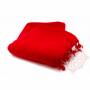 Couverture de méditation Rouge pour l'été (Laine de yack/coton, L. 220 x l. 120cm)
