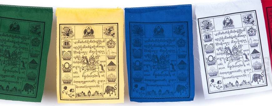 Made by Tibetan Refugees Dharma Store Pack of 50 Tibetan Buddhist Prayer Flags