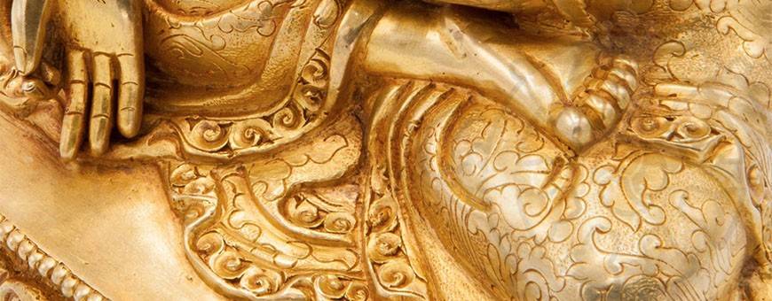 Estatuas chapadas en oro de 24k para prácticas de visualización, budismo, ritual, deidad, 2019