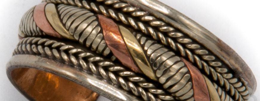 Bijoux Bagues  homme-femme Himalaya nature or argent pierres, 2019