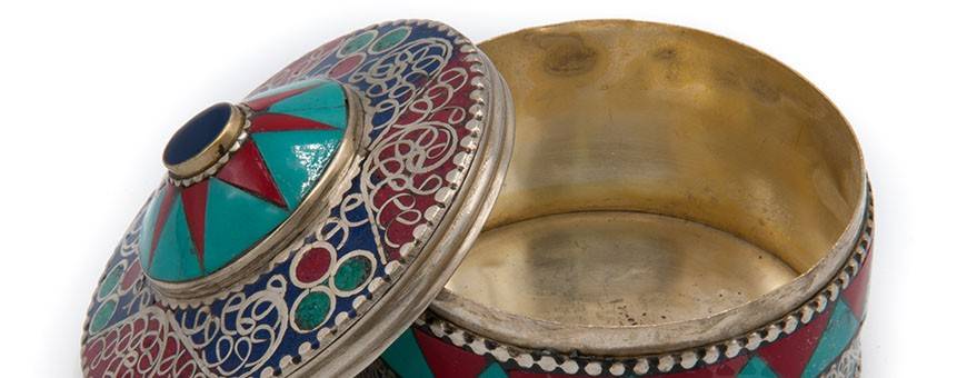 Joyas Relicarios hombre-mujer Himalaya natural oro plata piedras, 2019